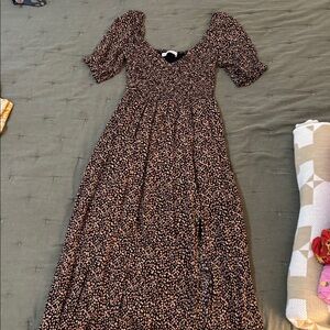 Abercrombie & Fitch Pink and Black Floral Maxi Dress